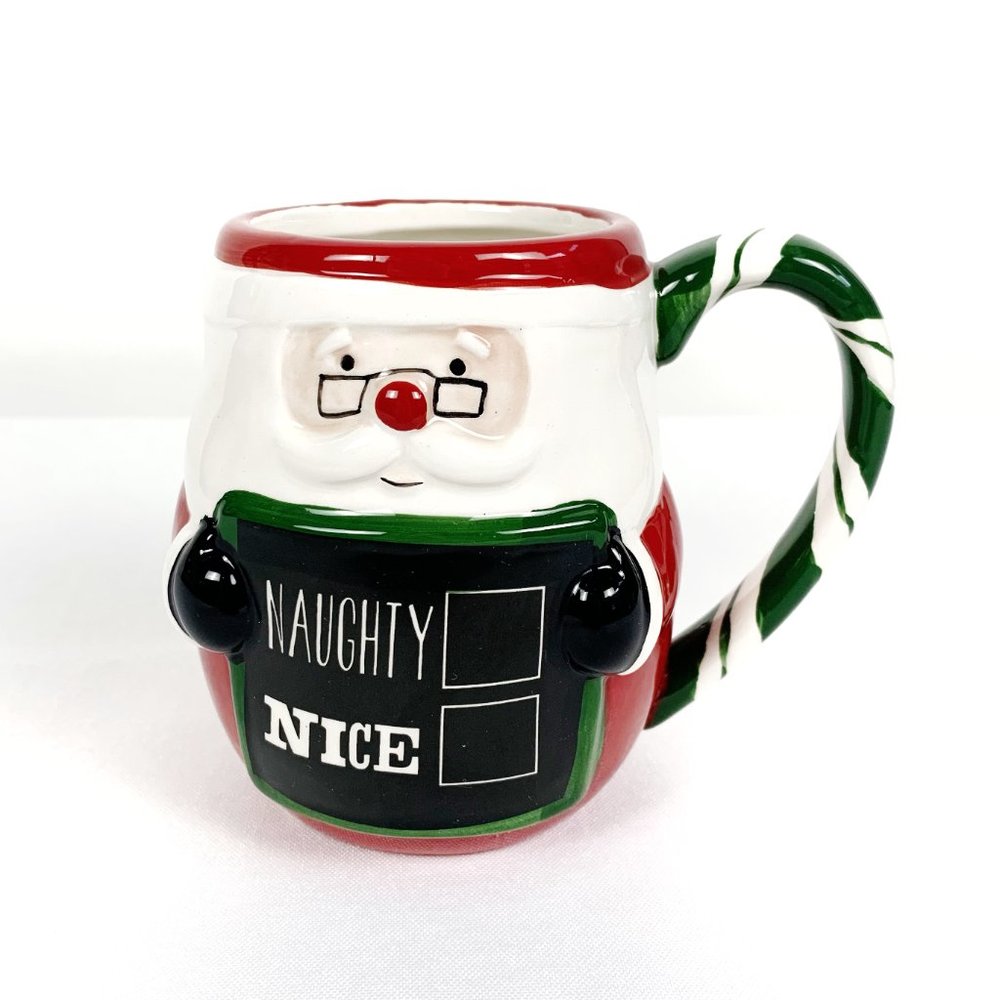 Santa Claus Chalkboard Naughty or Nice Holiday Mug